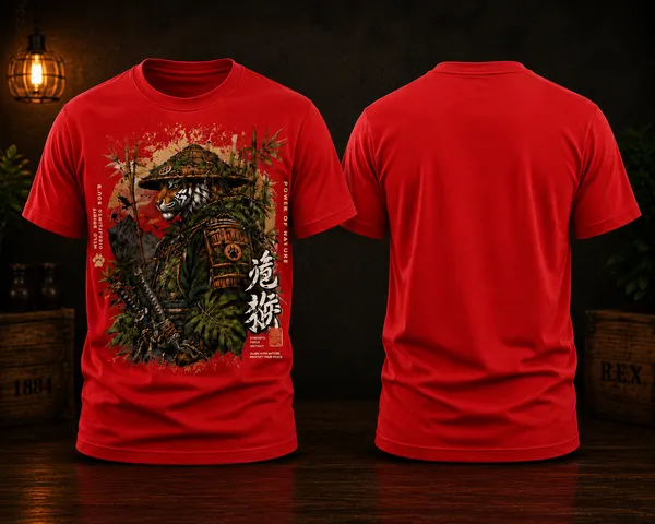Samurai_Tiger_Warrior_Unisex_T_Shirt_Red