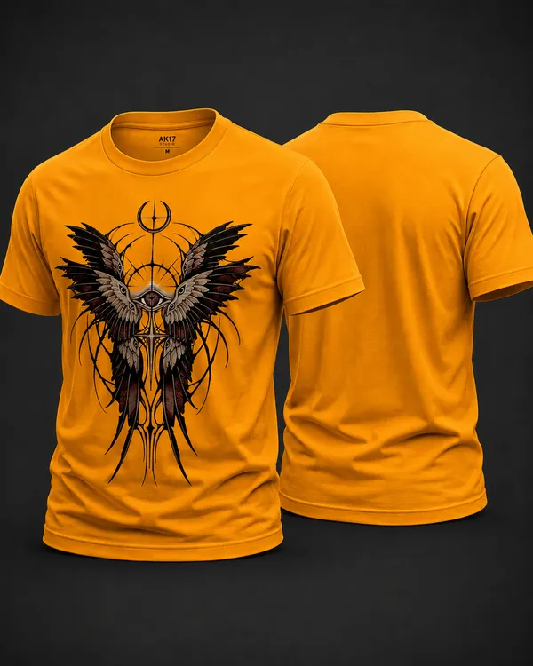 Celestial_Wings_Unisex_T_Shirt_Mustard_Yellow