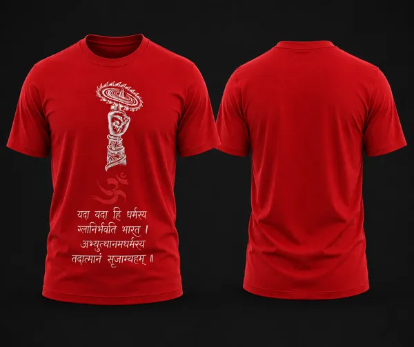 Dharma_Rakshana_Unisex_T_Shirt_Red