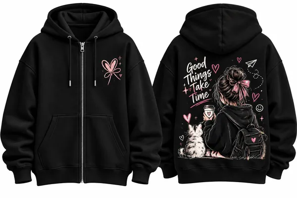 Black_Printed_Zip-Up_Hoodie_For_Women