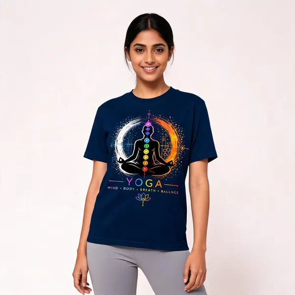 Yoga_Unisex_T_Shirt_Navy
