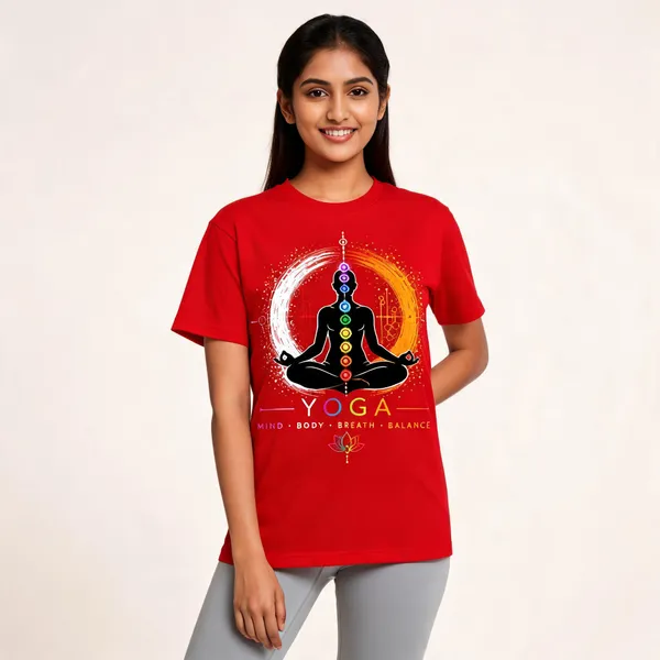 Yoga_Unisex_T_Shirt_Red