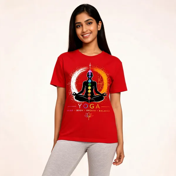 Yoga_Unisex_T_Shirt_Red