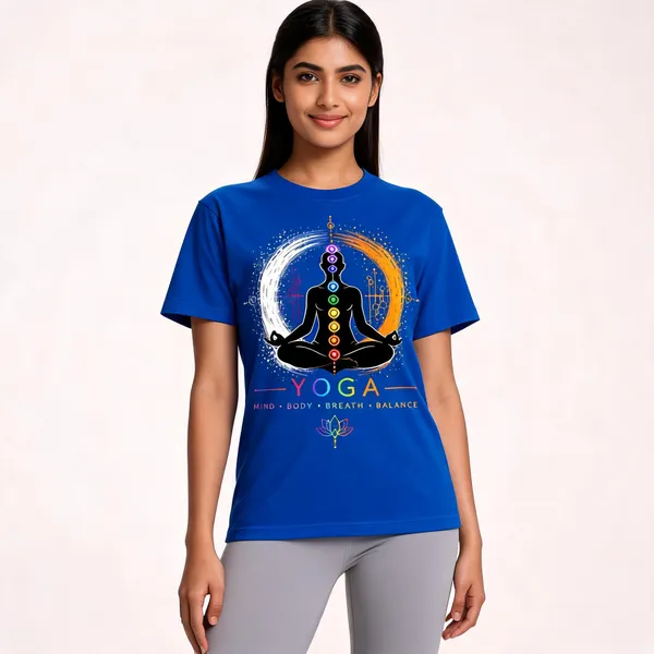 Yoga_Unisex_T_Shirt_Blue