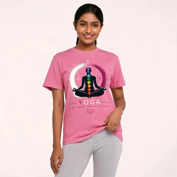 Yoga_Unisex_T_Shirt_Pink