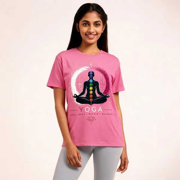 Yoga_Unisex_T_Shirt_Pink