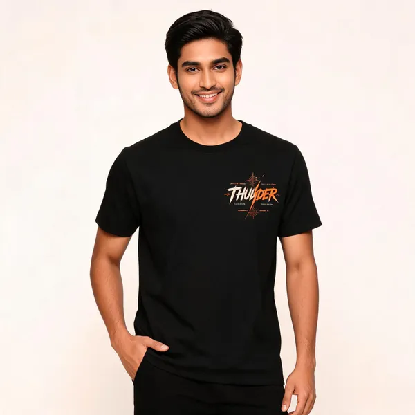 Time_Hunter_Unisex_T_Shirt_Black_Cotton