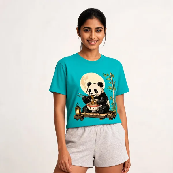 Ramen_Panda_Graphic_Unisex_T_Shirt_Aqua