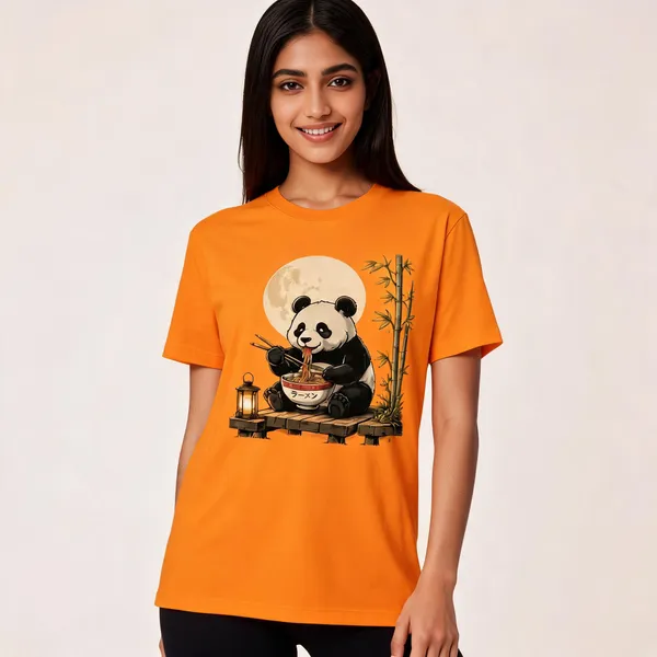 Ramen_Panda_Graphic_Unisex_T_Shirt_Mustard_Yellow