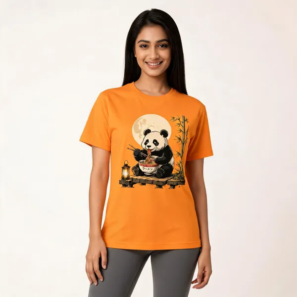 Ramen_Panda_Graphic_Unisex_T_Shirt_Mustard_Yellow
