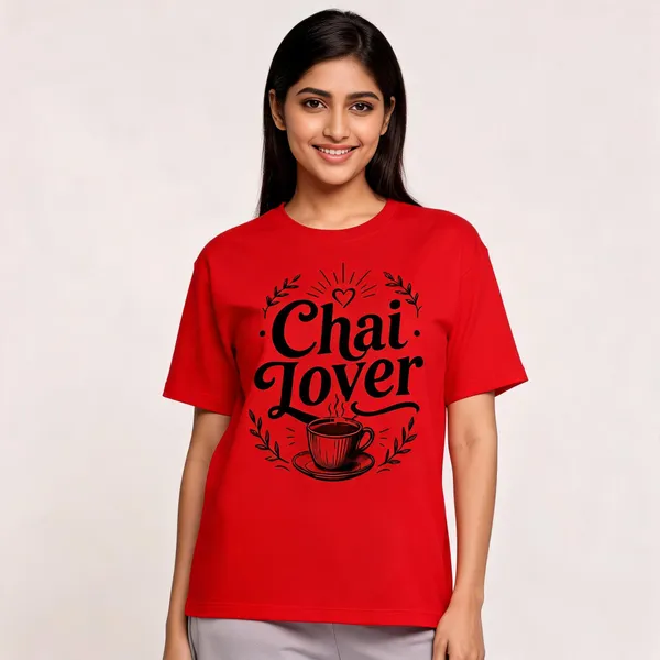 Chai_Lover_Women_T_Shirt_Red