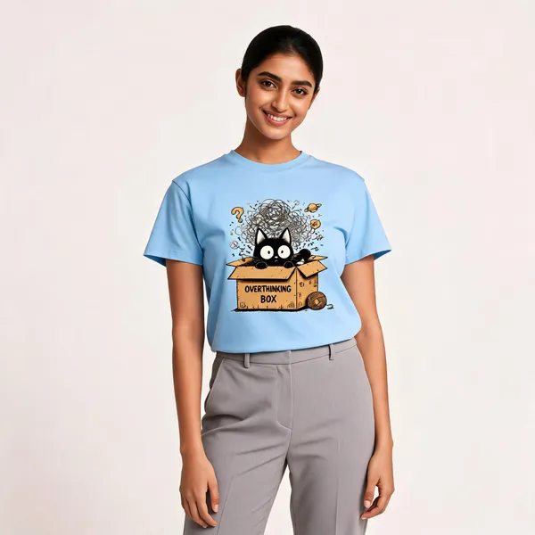 Overthinking_Is_My_Cardio_Unisex_Tshirt_Sky_Blue