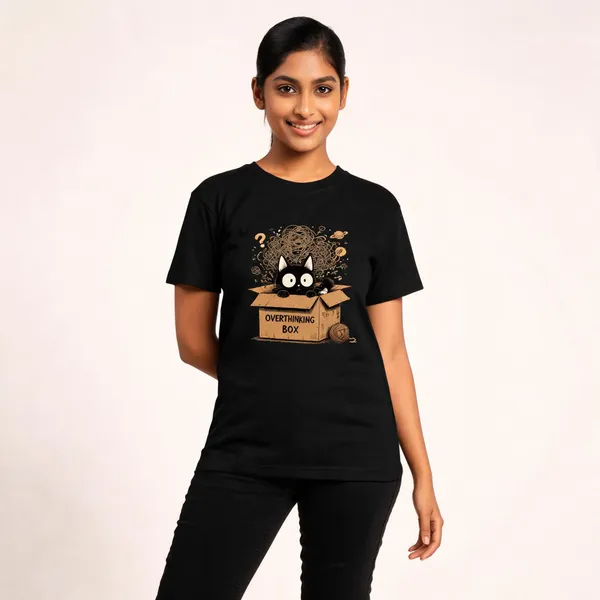 Overthinking_Is_My_Cardio_Unisex_Tshirt_Black