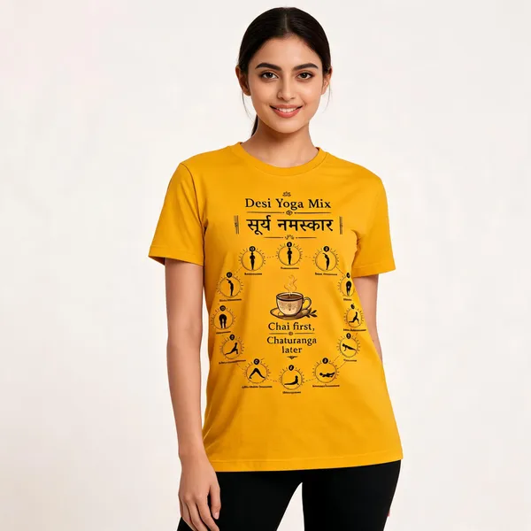 Desi_Yoga_Mix_Unisex_T_Shirt_Mustard_Yellow
