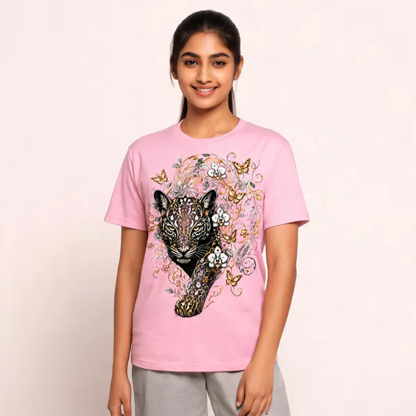 Mandala_Leopard_Unisex_T_Shirt_Pink