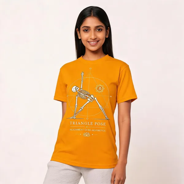 Triangle_Pose_Unisex_T_Shirts_Mustard_Yellow