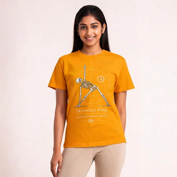 Triangle_Pose_Unisex_T_Shirts_Mustard_Yellow