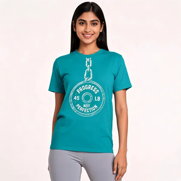 Progress_Not_Perfection_Chain_Unisex_T_Shirt_Aqua