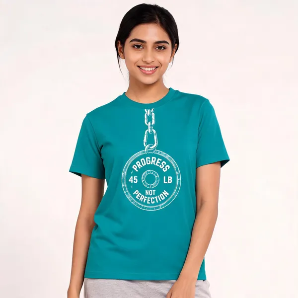 Progress_Not_Perfection_Chain_Unisex_T_Shirt_Aqua