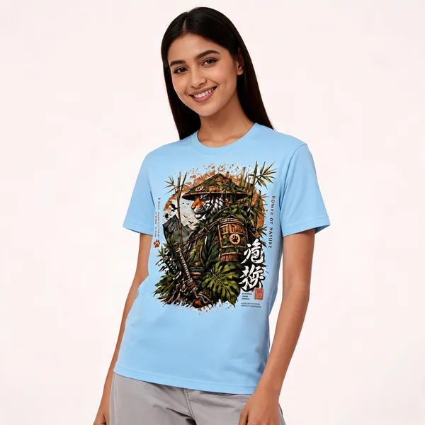 Samurai_Tiger_Warrior_Unisex_T_Shirt_Sky_Blue