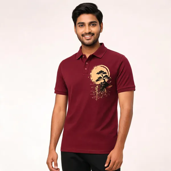 Drifting_Focus_Unisex_Polo_T_Shirt_Maroon
