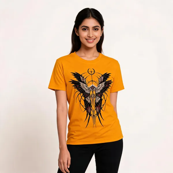 Celestial_Wings_Unisex_T_Shirt_Mustard_Yellow