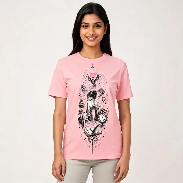 Dream_Beyond_Limits_Women_T_Shirt_Pink