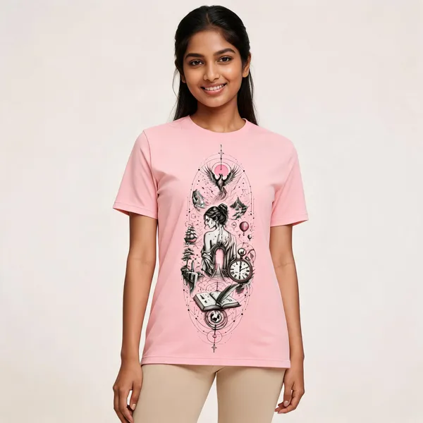 Dream_Beyond_Limits_Women_T_Shirt_Pink