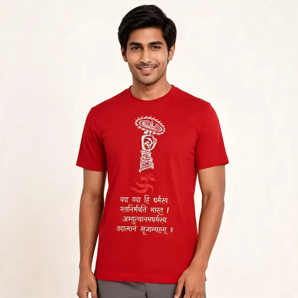 Dharma_Rakshana_Unisex_T_Shirt_Red