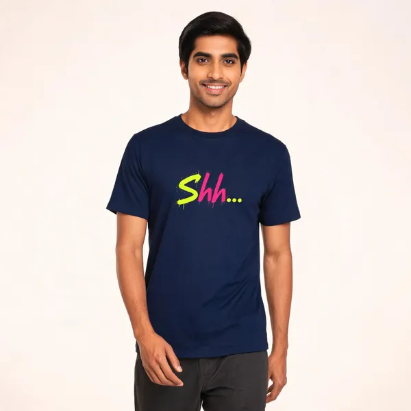 Shh_Unisex_T_Shirt_Navy