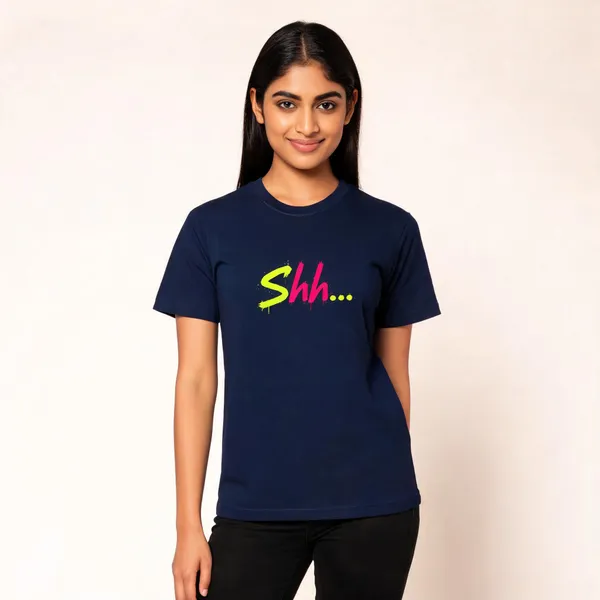 Shh_Unisex_T_Shirt_Navy