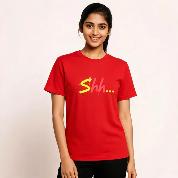Shh_Unisex_T_Shirt_Red
