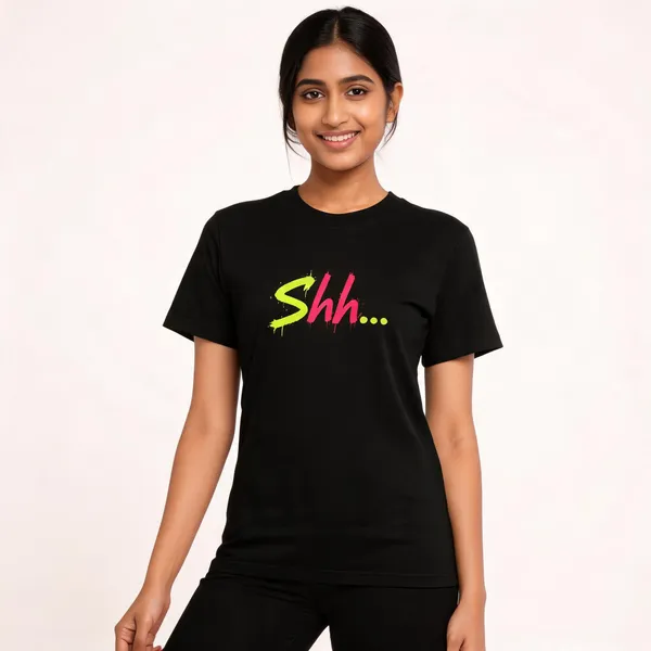 Shh_Unisex_T_Shirt_Black