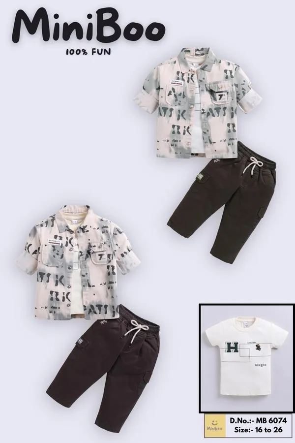 White_Printed_Shirt_Black_Trousers_Set_For_Boys