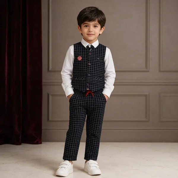Black_Checkered_Waistcoat_Set_For_Boys