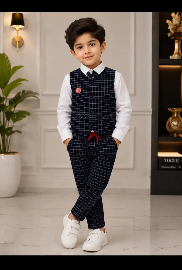 Black_Checkered_Waistcoat_Set_For_Boys