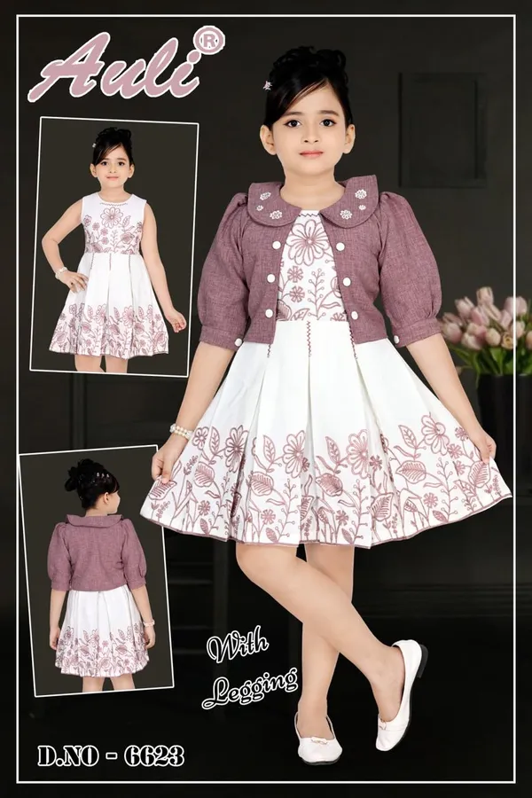 Pink_Floral_Fit_And_Flare_Dress_Set_For_Girls