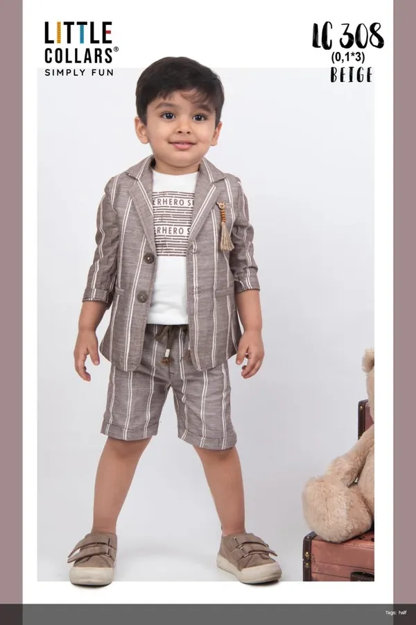 Beige_Striped_Blazer_And_Shorts_Set_for_Boys