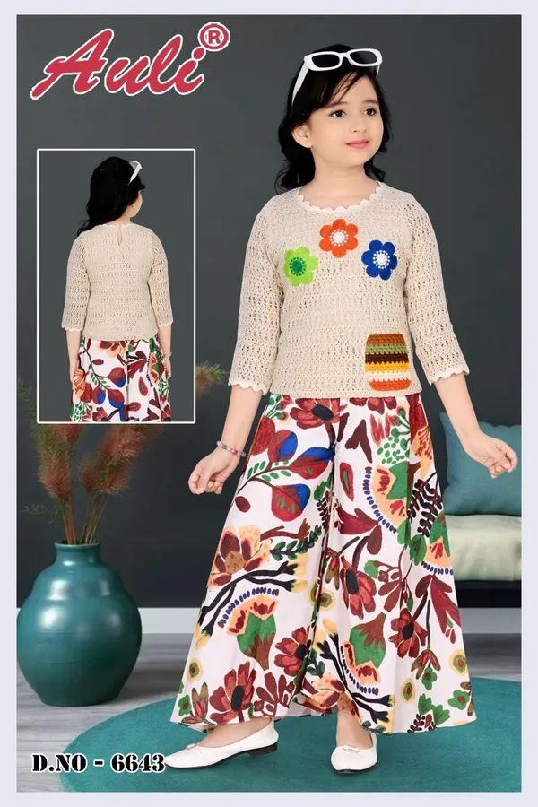 Cream_Crochet_Top_Printed_Palazzo_Set_for_Girls