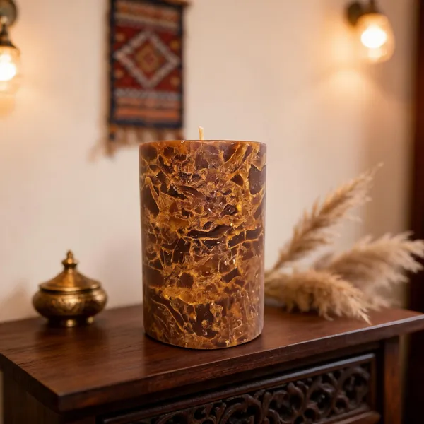 Scentiments_Global_Crystal_Pillar_Candle_Tiger_Eye_Brown_Medium_45_Hour_Burn_Leather_Amber_Candle_(Brown,_Pack_of_1)