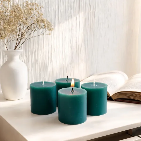 Scentiments_Global_Heart_Shaped_Multicolor_Scented_Tea_Lights_Pack_Of_9_Romantic_Decor_Candle_(Green,_Pack_of_4)