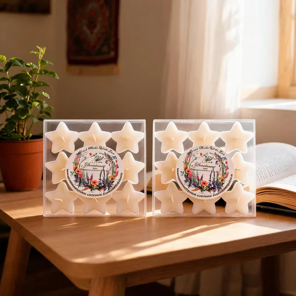 Scentiments_Global_Star_Shaped_Tea_Light_Candles_Pack_Of_9_Smokeless_Wax_Decor_Events_Candle_(White,_Pack_of_9)_-_Pack_of_2