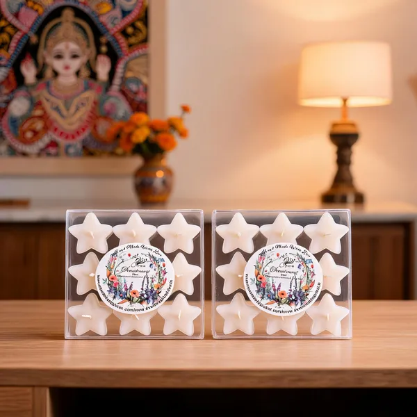 Scentiments_Global_Star_Shaped_Tea_Light_Candles_Pack_Of_9_Smokeless_Wax_Decor_Events_Candle_(White,_Pack_of_9)_-_Pack_of_2