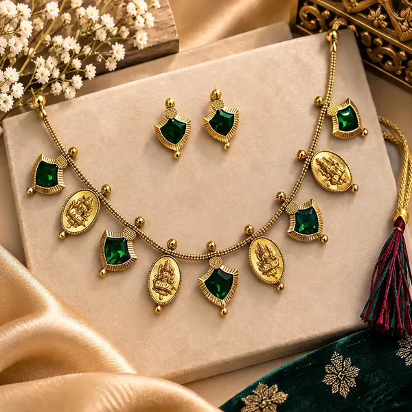 Gold_Green_Alloy_Artificial_Stone_Traditional_Necklace_Set_For_Women