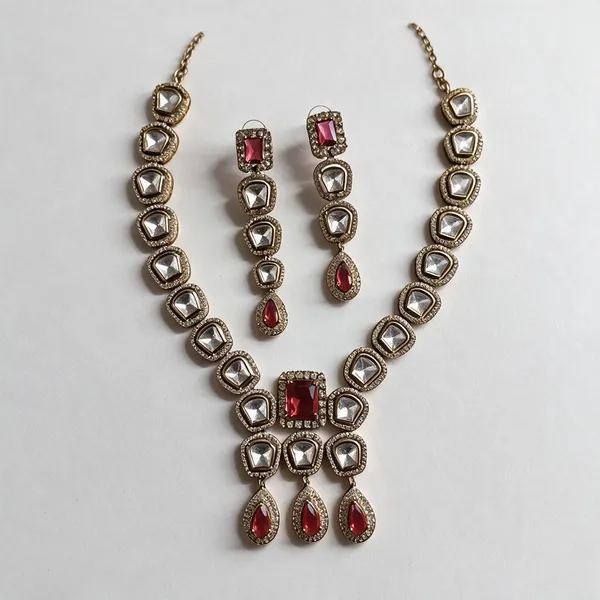 Red_Brass_Antique_Gold_Tone_Stone_Studded_Necklace_Earrings_Set_For_Women