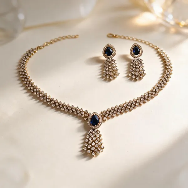 Blue_Gold-Tone_Ad_Teardrop_Stone_Necklace_Set_For_Women
