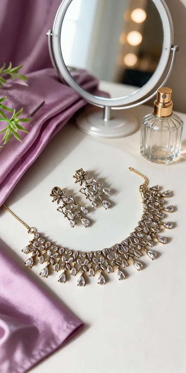 White_Mehendi_Polish_Ad_Floral_Statement_Necklace_Set_For_Women