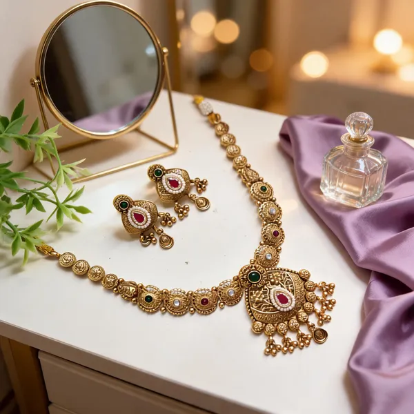 Gold_Copper_Traditional_Ethnic_Necklace_Set_For_Women