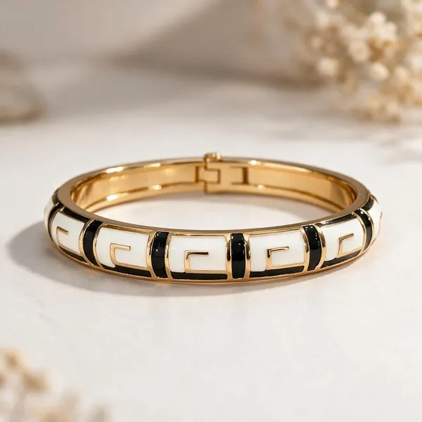 Black_White_Brass_Gold-Tone_Geometric_Enamel_Bangle_For_Women_-_Pack_Of_2