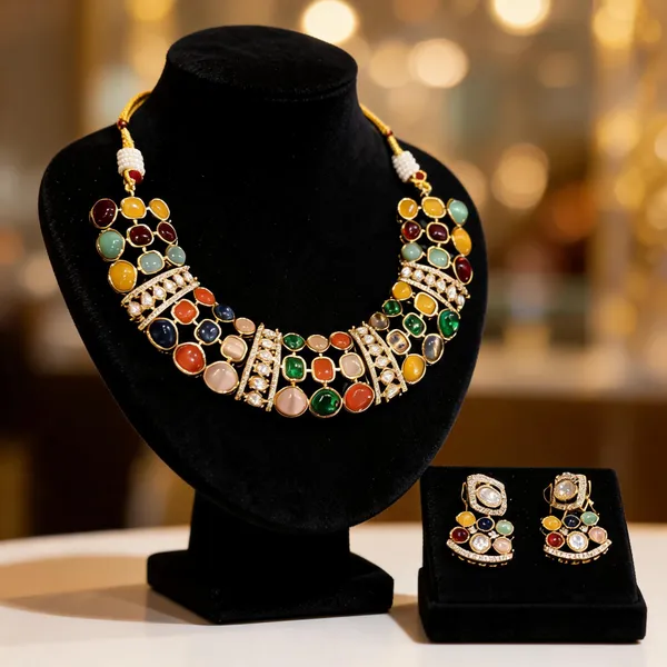 Multicolor_Brass_Traditional_Turkish_Stone_Necklace_Earrings_Set_For_Women